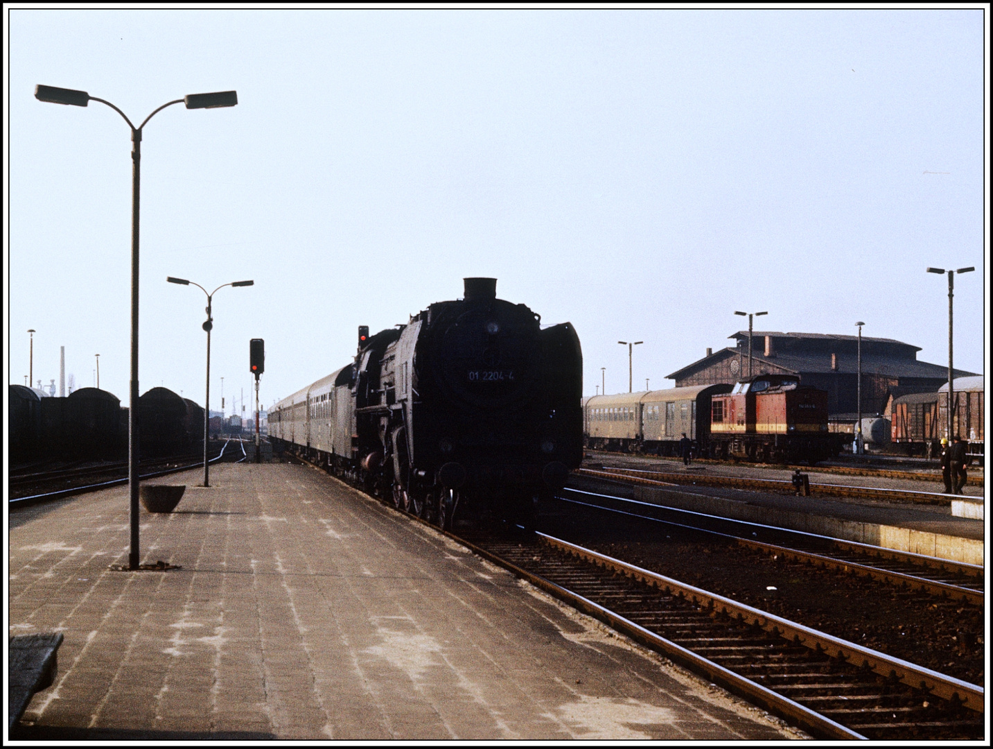 Eine alte Bekannte die 01 2204 in Güstrow 1982 wieder gesehen