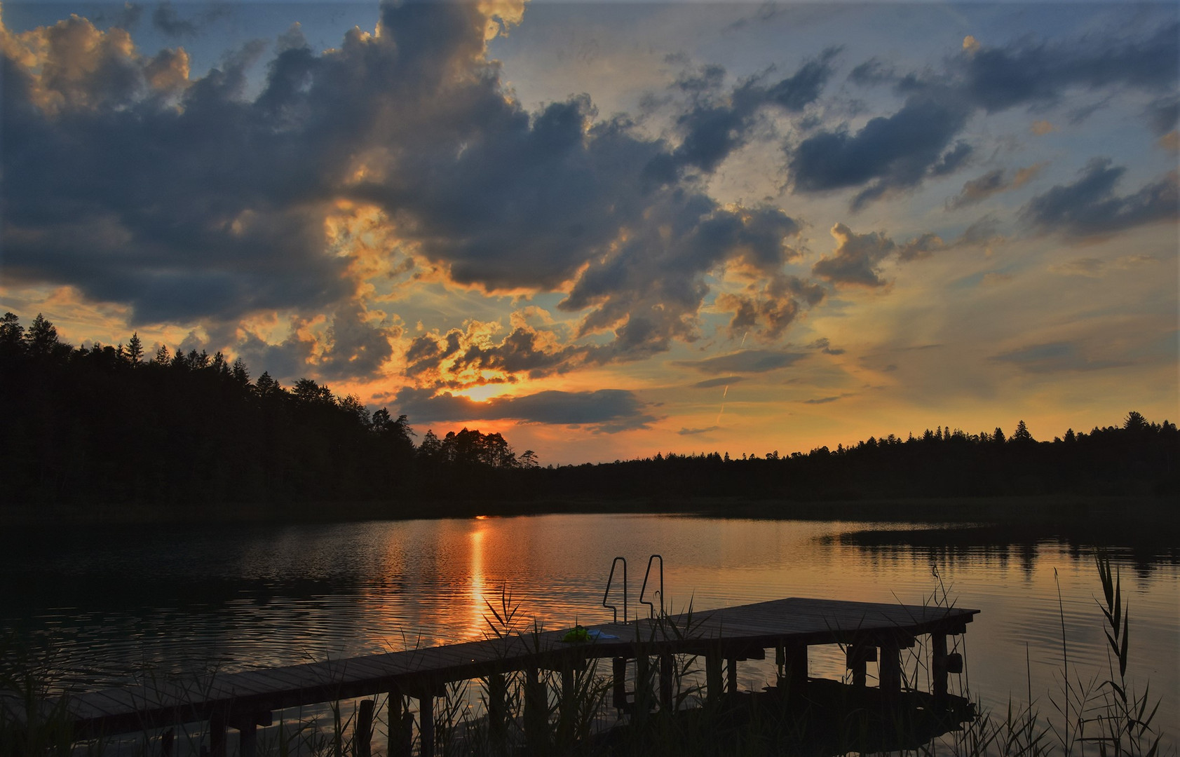 Eine Badestelle zum Sonnenuntergang.....