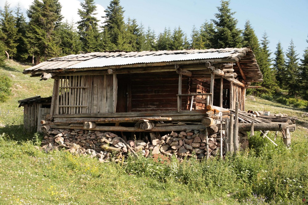 Eine Bauernhütte