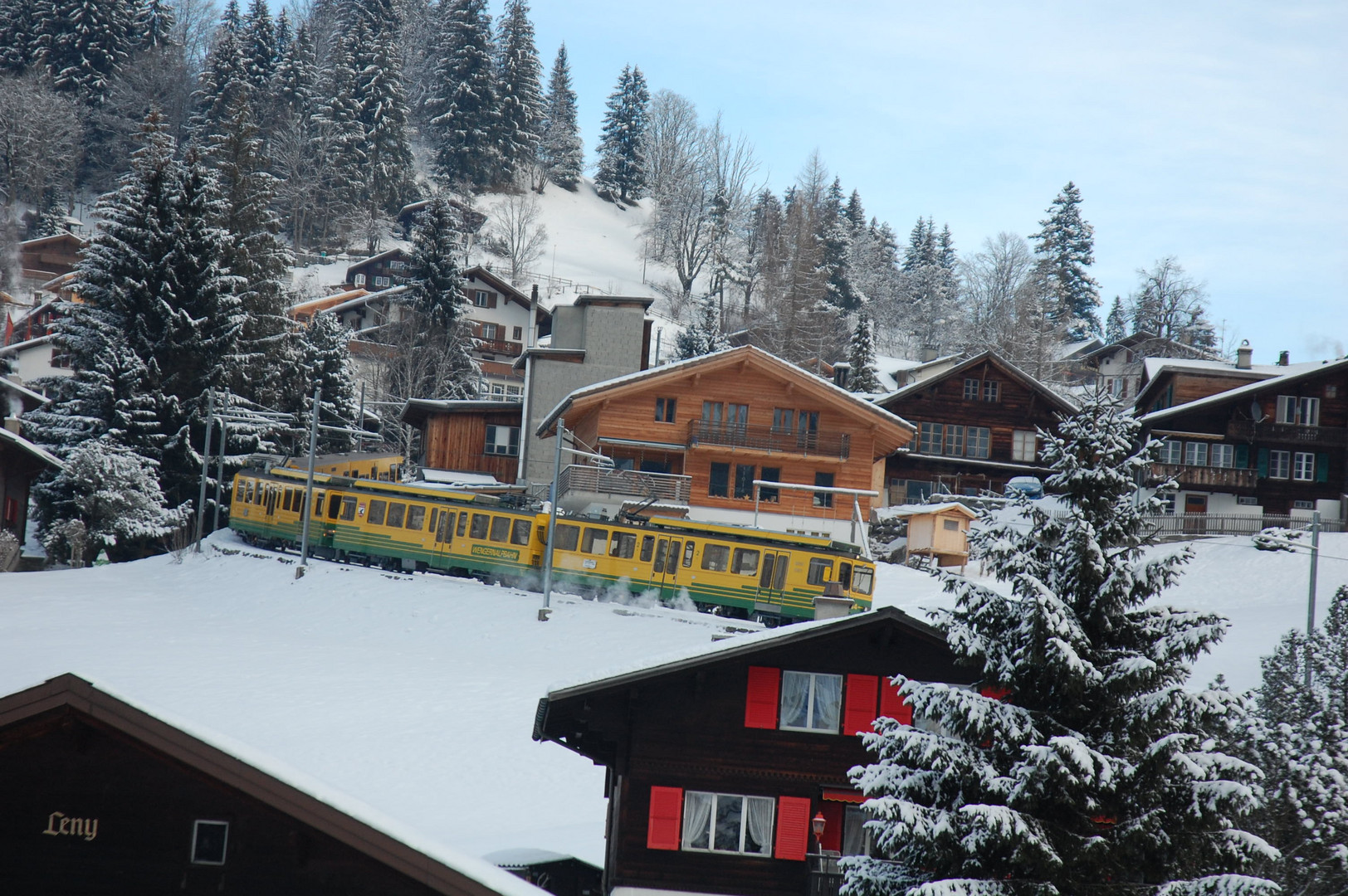 Eine bergbahn in der schweiz