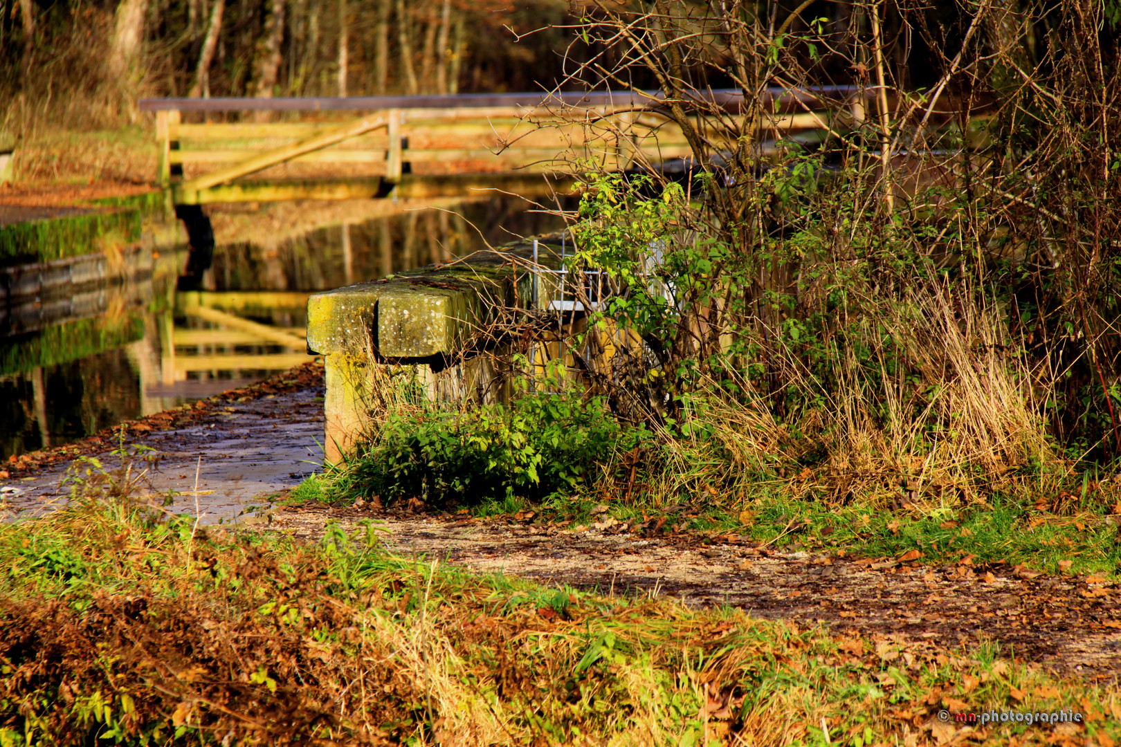 Eine Brücke des Ludwigskanal im Detail