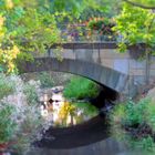 Eine Brücke im Sommer.