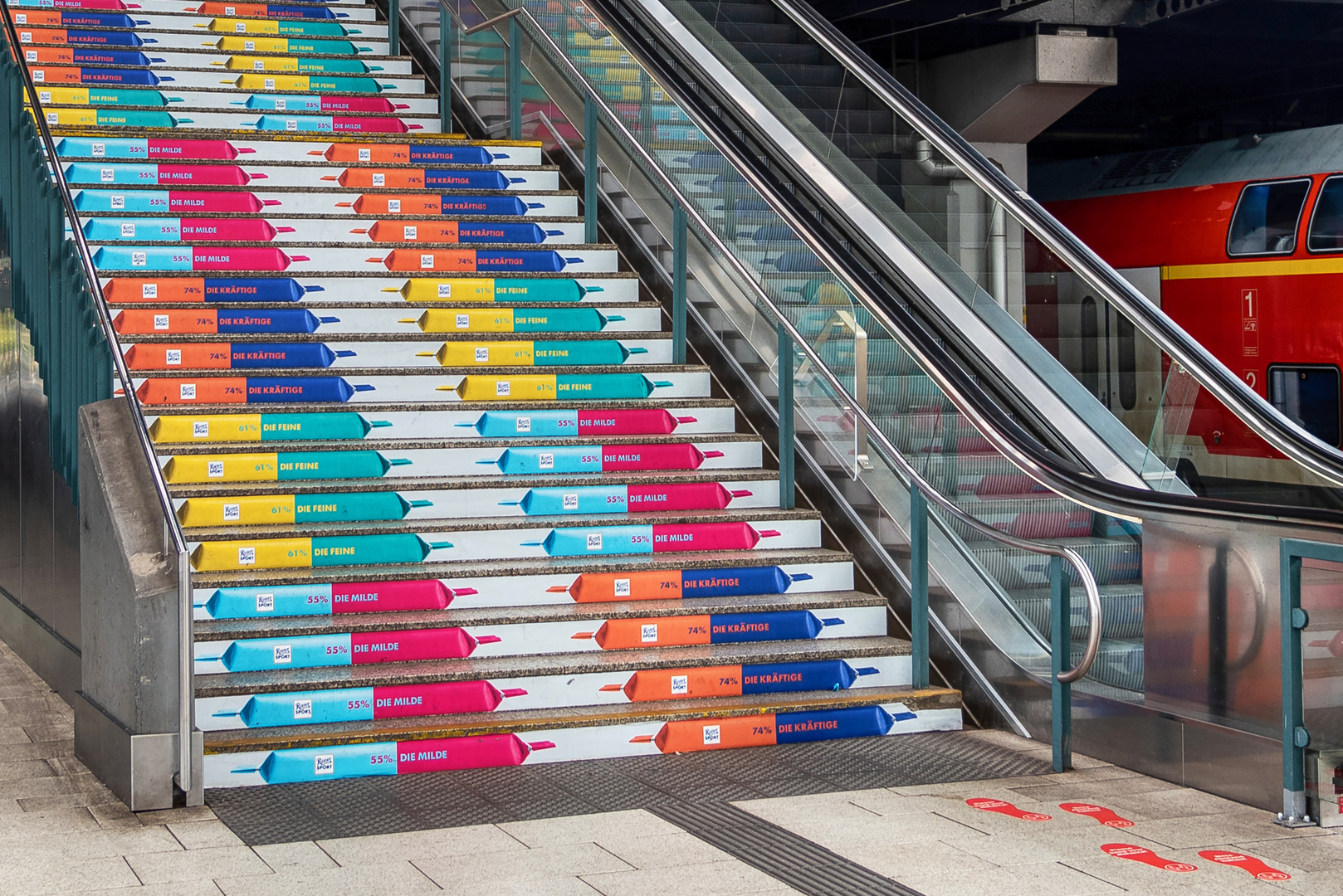 Eine bunte Treppe