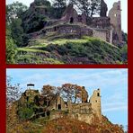 Eine Burg im Frühjahr und Herbst