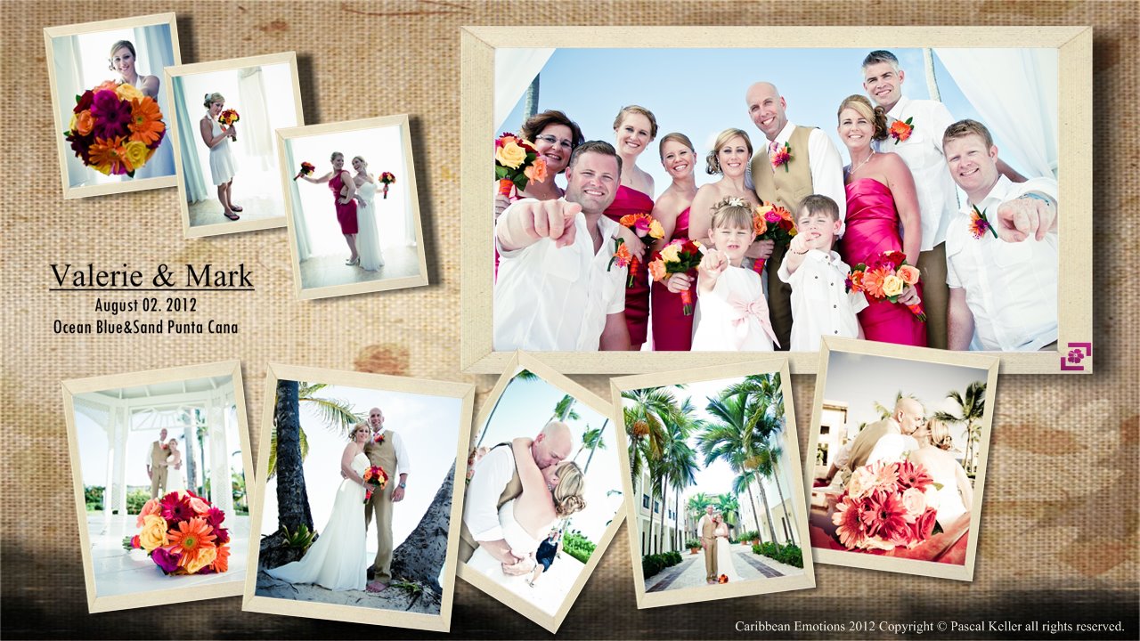 Eine Collage der Hochzeit