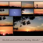 Eine Collage mit mehreren Fotos von einem Sonnenaufgang !