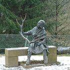 Eine "Dauerbesucherin" im Tierpark Sababurg bei leichtem Schneefall