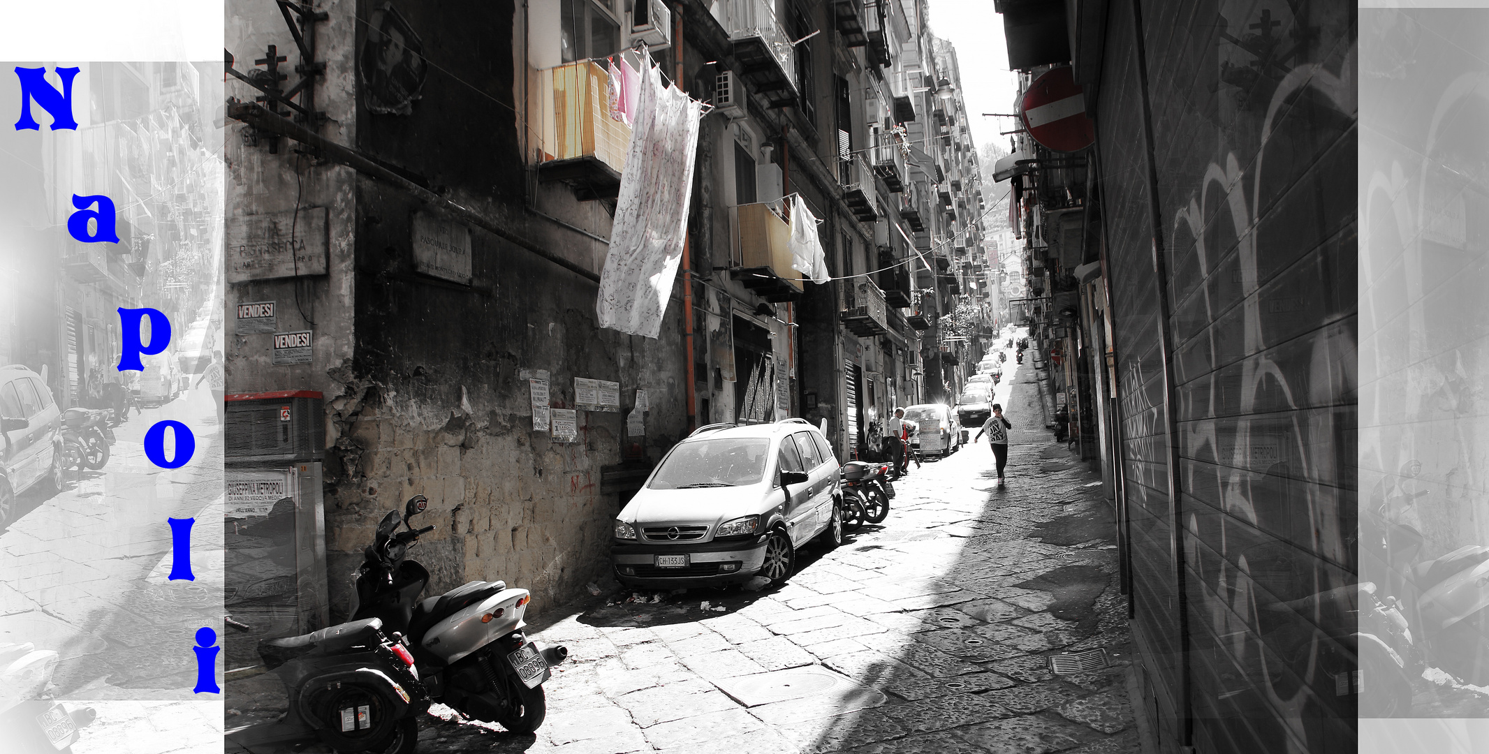 Eine der schönsten Straßen des historischen Zentrums von Neapel.