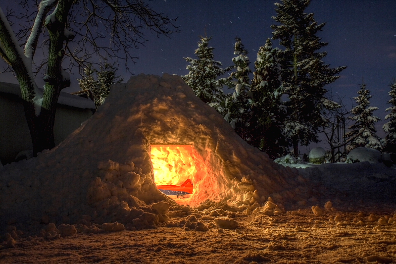 Eine eisige Hütte