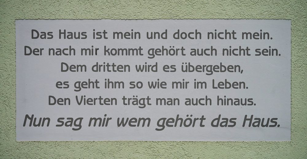 Eine erst gemeinte Frage. . . 