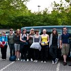 Eine fröhliche Bande, vor der Abfahrt  zu dem Handballturnier in Wangen / Allgäu