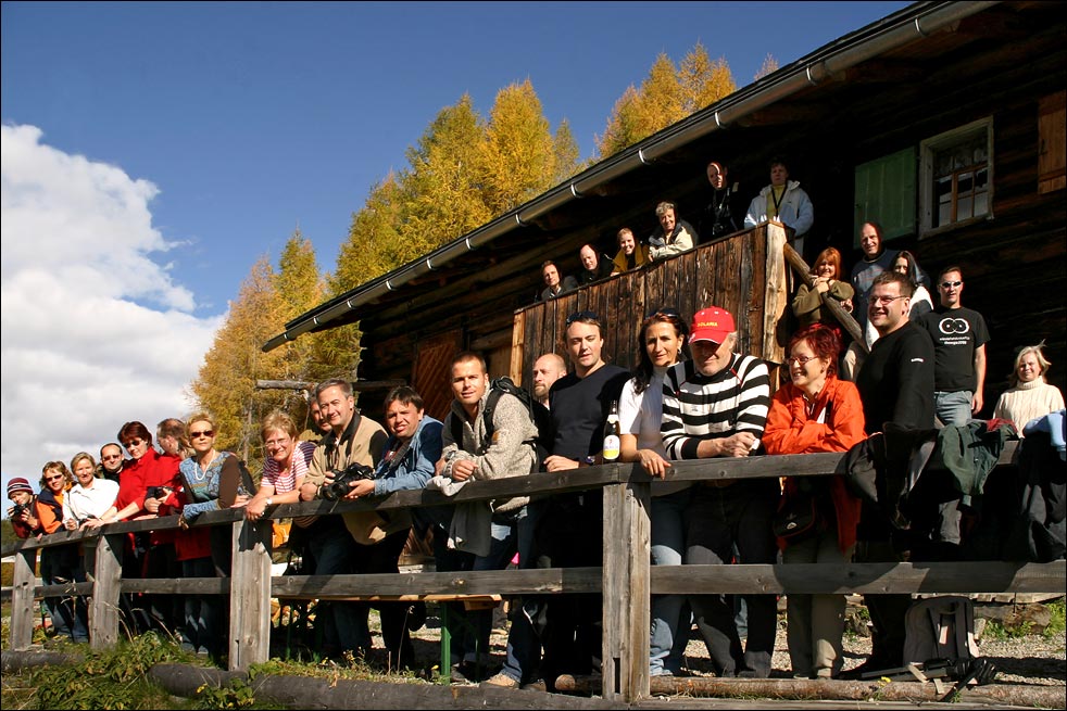 Eine Gruppe FC Fotografen über Davos