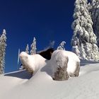 Eine Hütte auf dem Predigtstuhl in Berchtesgaden