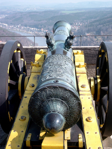 Eine Kanone auf der Festung Königstein