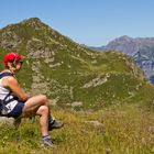 eine kurze Verschnauf-Pause vor dem Aufstieg zum Kreuzjoch...