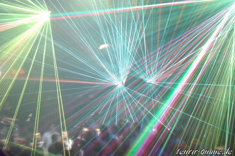 Eine Laser Show, im Club