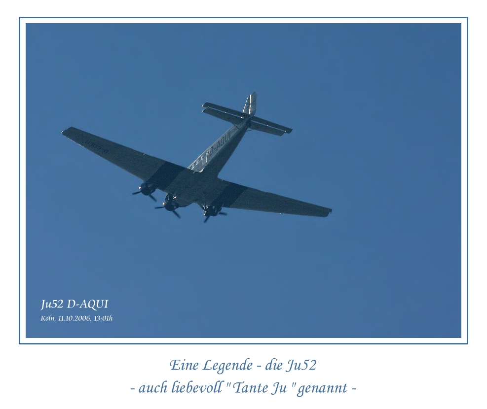 Eine Legende - Die Ju52 D-AQUI