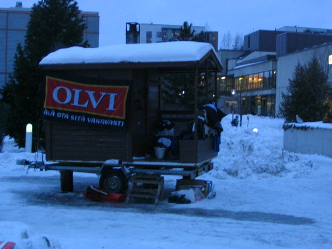 Eine mobile Sauna...