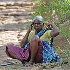 eine Rast am Weg zum heiligen Berg Arunachala