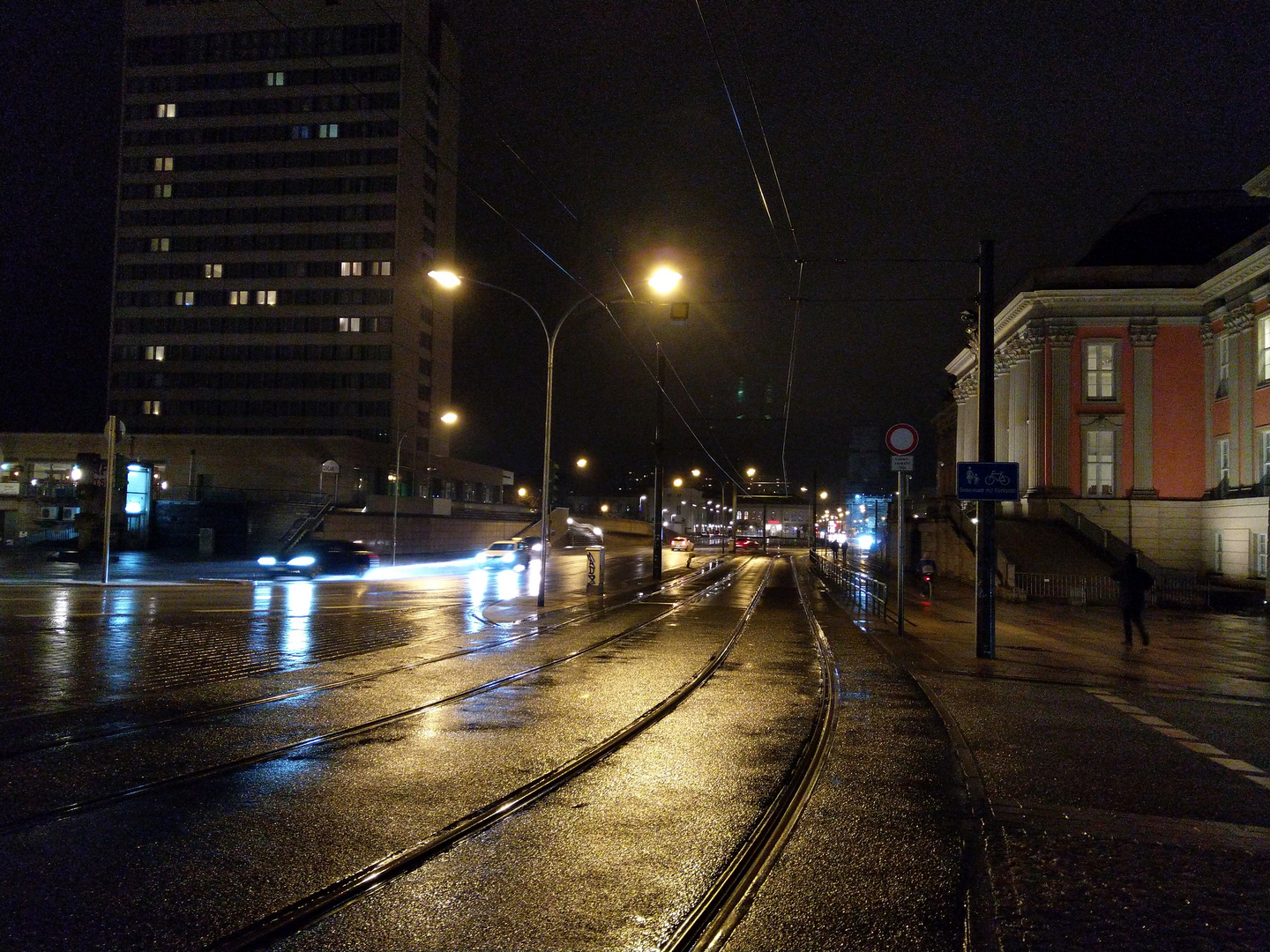 Eine regnerische  Nacht in Potsdam