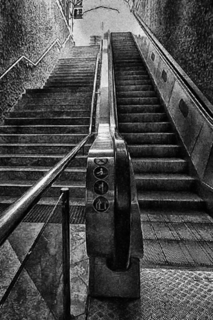 Eine Rolltreppe