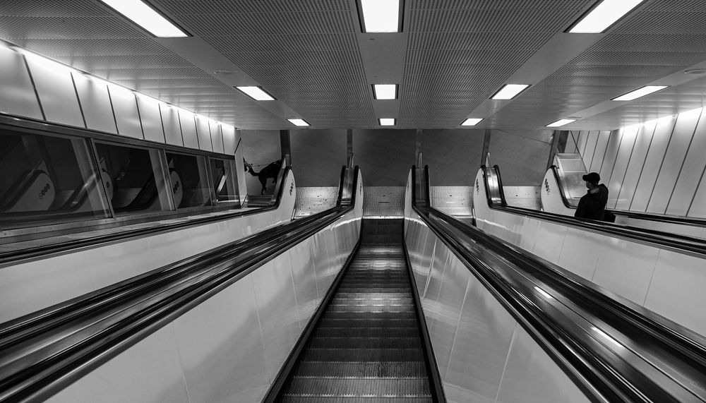 Eine Rolltreppe in Hamburg