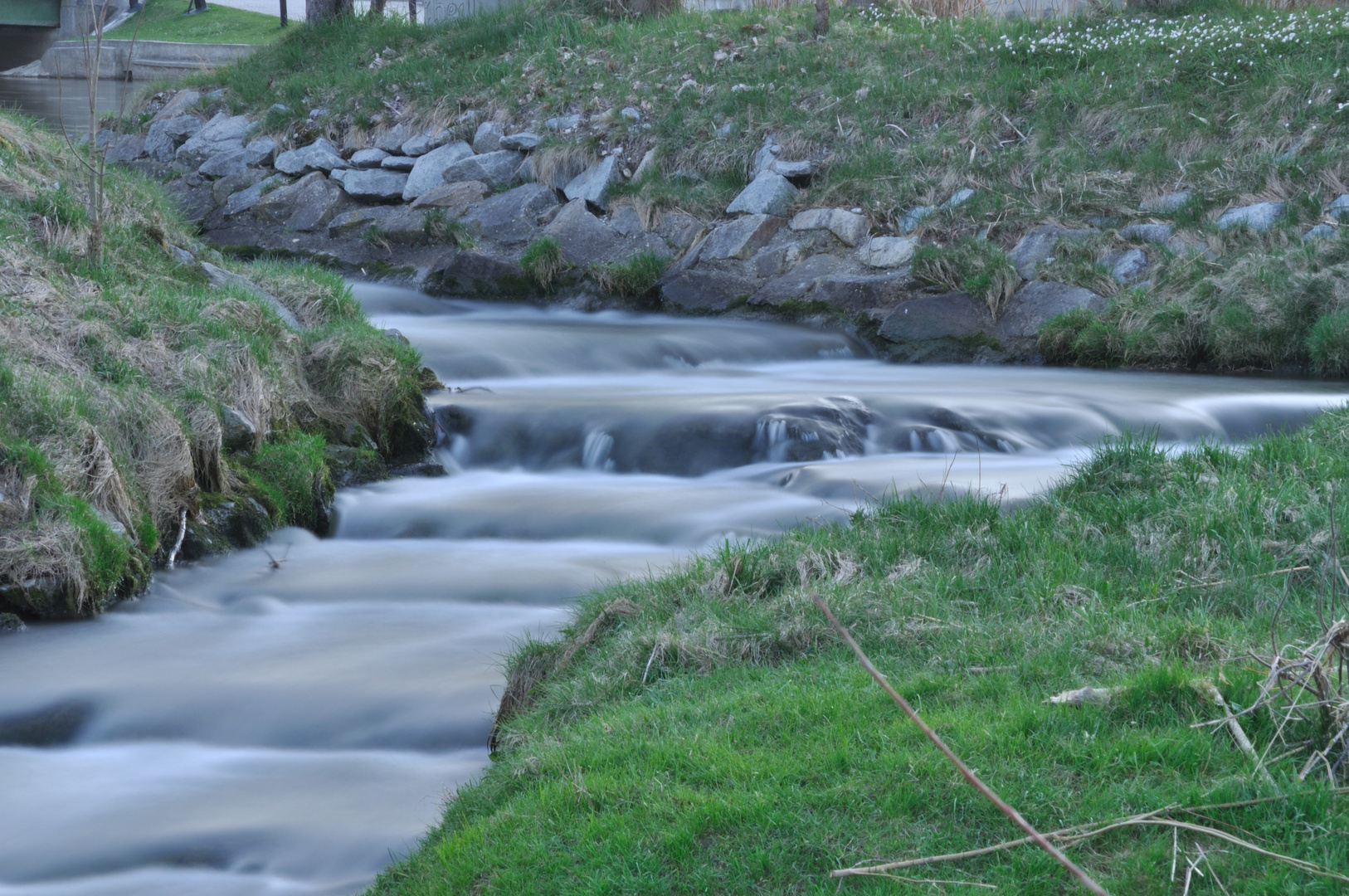 Eine ruhige Fischtreppe am Abend