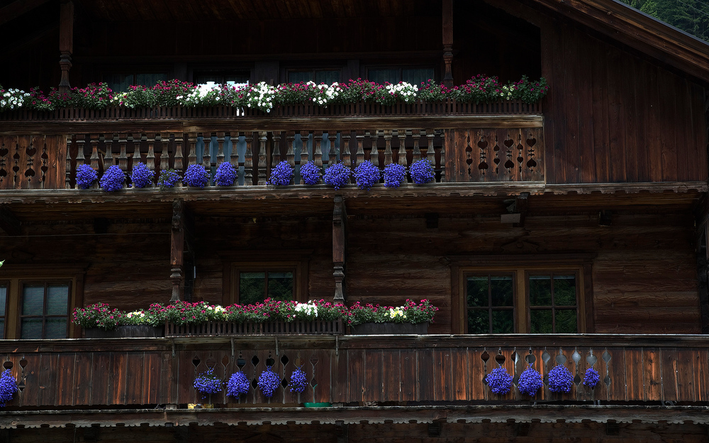 Eine schöne Farbkomposition zum alten Bauernhaus