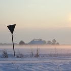 Eine schöne Winterlanschaft beim Sonnenuntergang