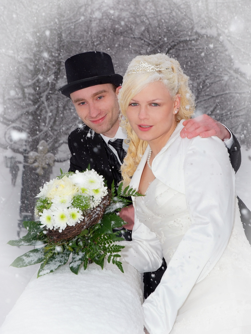 Eine sehr verschneite Hochzeit