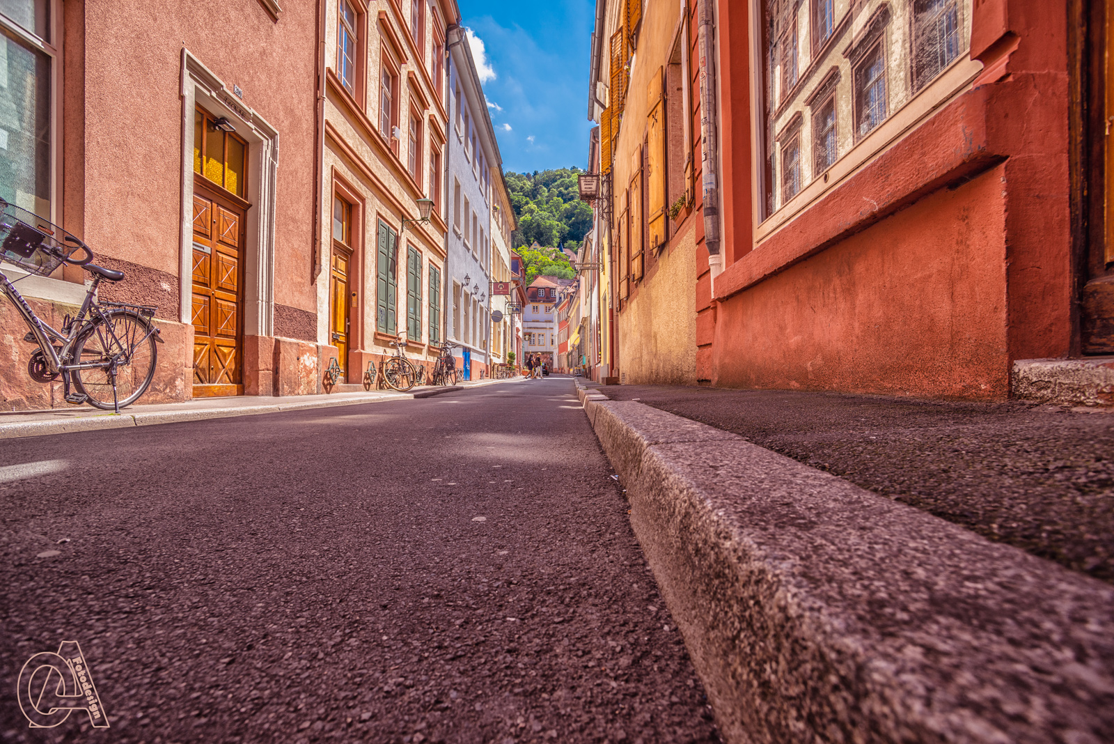 Eine Strasse in der Heidelberger Altstadt