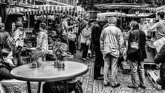 Eine Straßenszene vom Aachener Markt