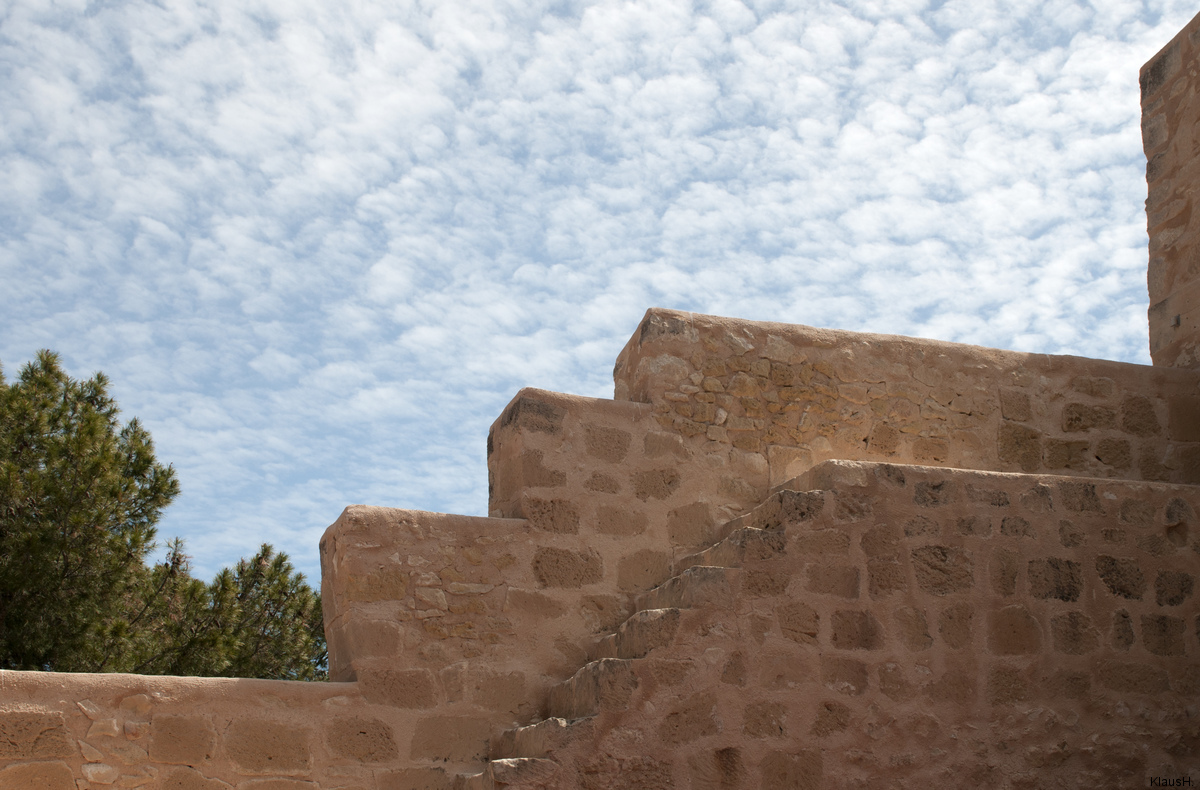 Eine Treppe auf der Castillo de Santa Bárbara...