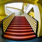 eine Treppe im Haus des Rundfunks RBB in Berlin