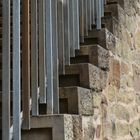 Eine Treppe in der alten Stadtmauer am Pomeranzengarten in Leonberg