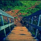 Eine Treppe in der Landschaft von Island