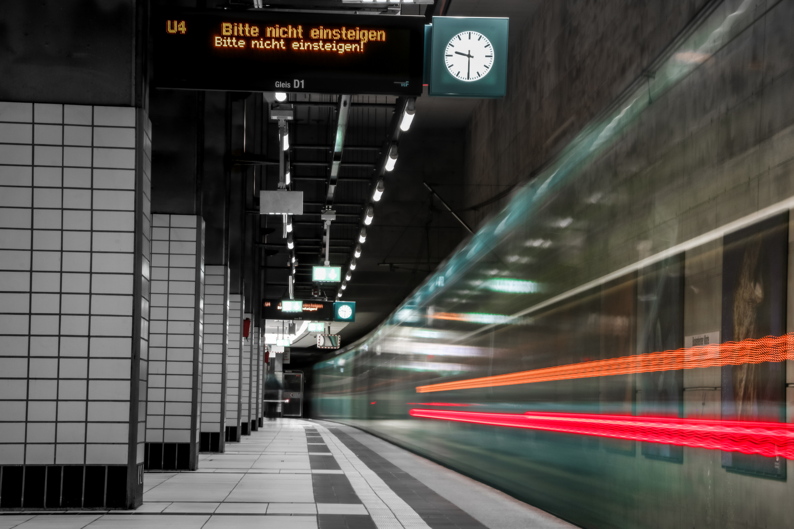 Eine U-Bahn auf Reise