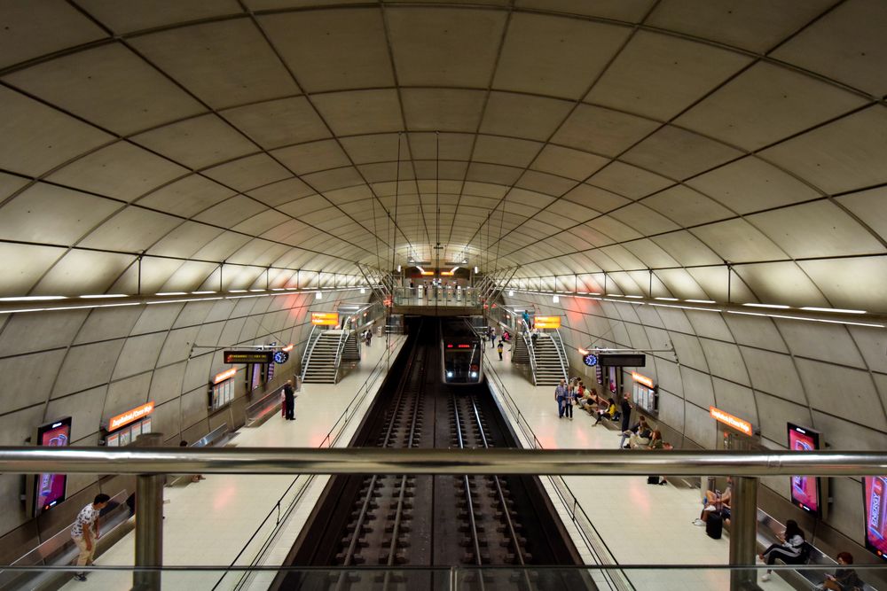 Eine U-Bahnstation in Bilbao