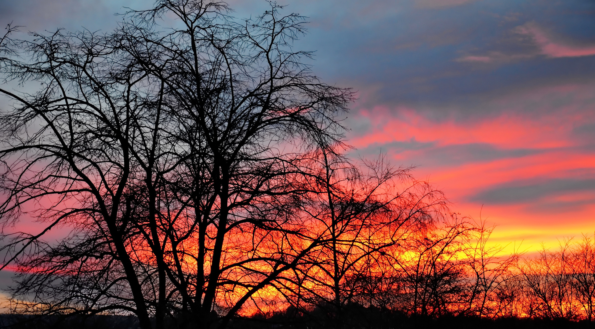 Eine Winter - Ablichtung mit glücklichem Sonnenuntergang in der Nähe meines Domizil in Aachen !