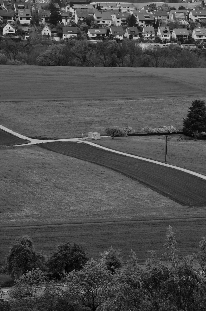 Einen Blick übers Land von Oben