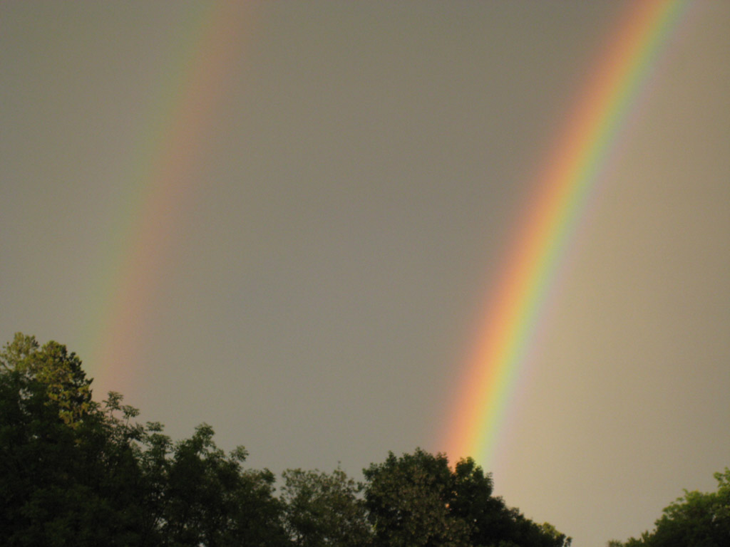 einen doppelten Regenbogen 