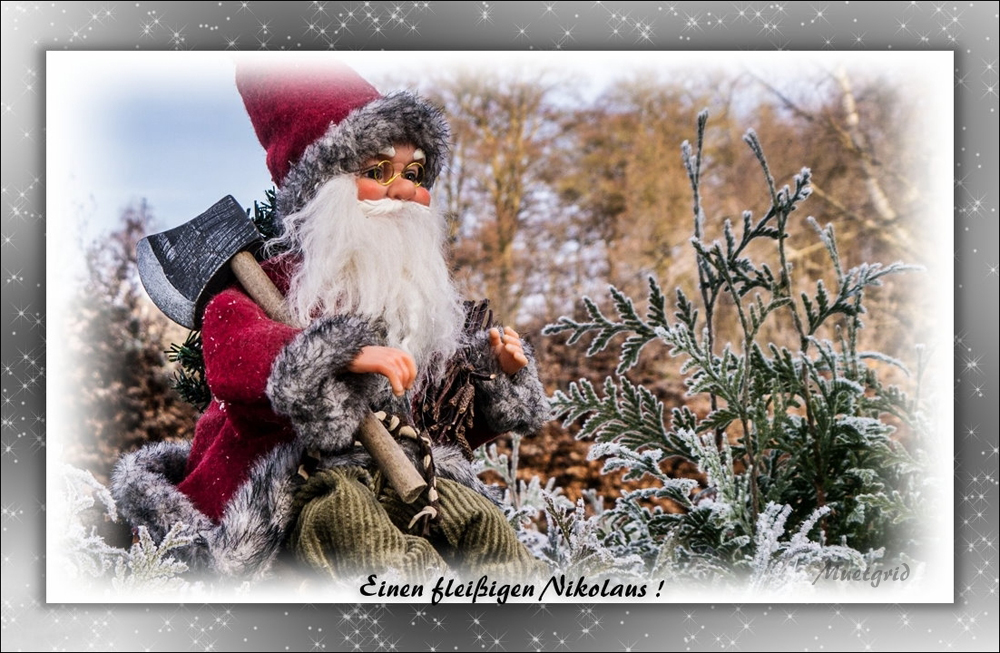  einen fleißigen Nikolaus Foto &amp; Bild karten und kalender