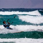 Einen letzten Kitesurfer