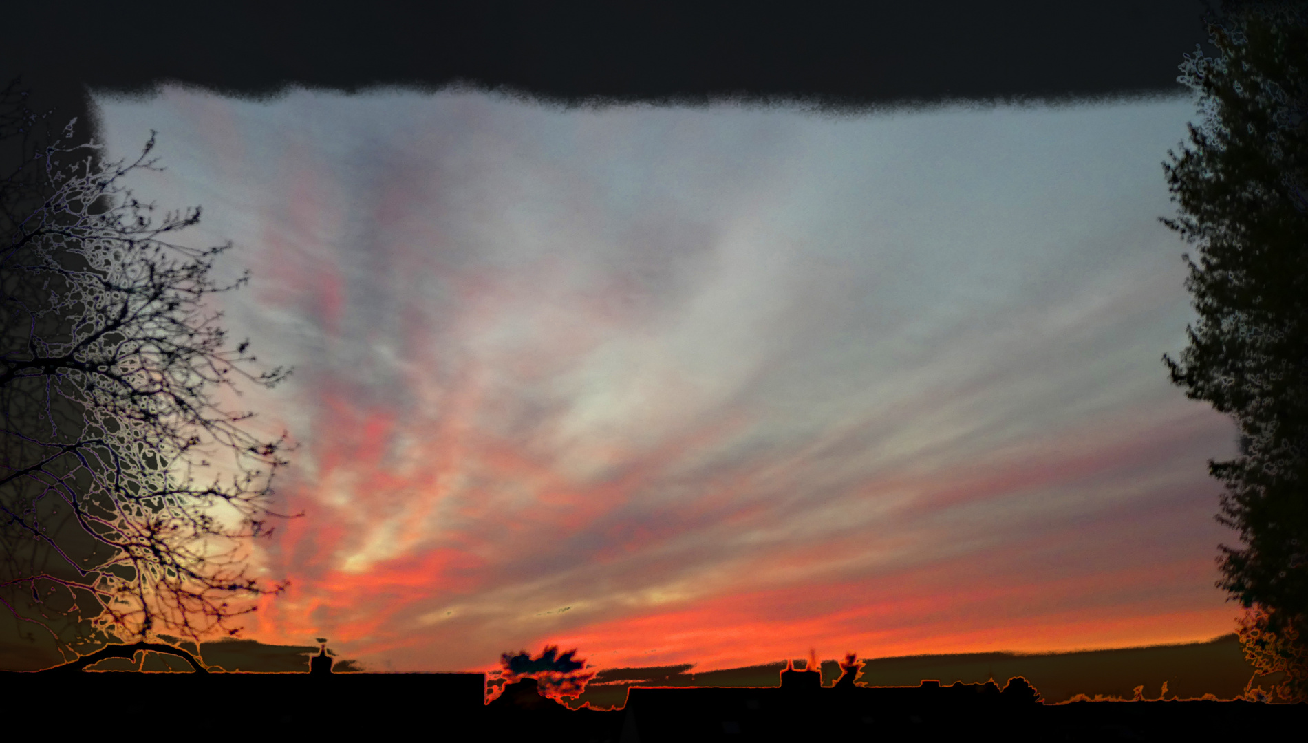 EINEN STÜRMISCHEN SONNENUNTERGANG.....