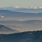 Eines meiner besten Bilder vom Riesengebirge mit der Schneekoppe  in 123 km Entfernung