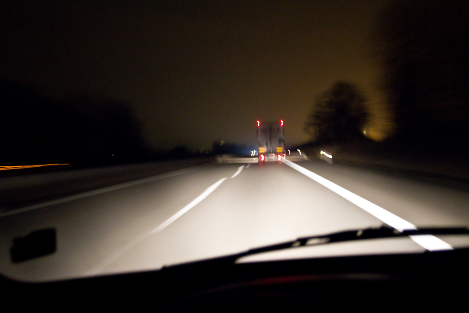 Eines Nacht's auf der Autobahn