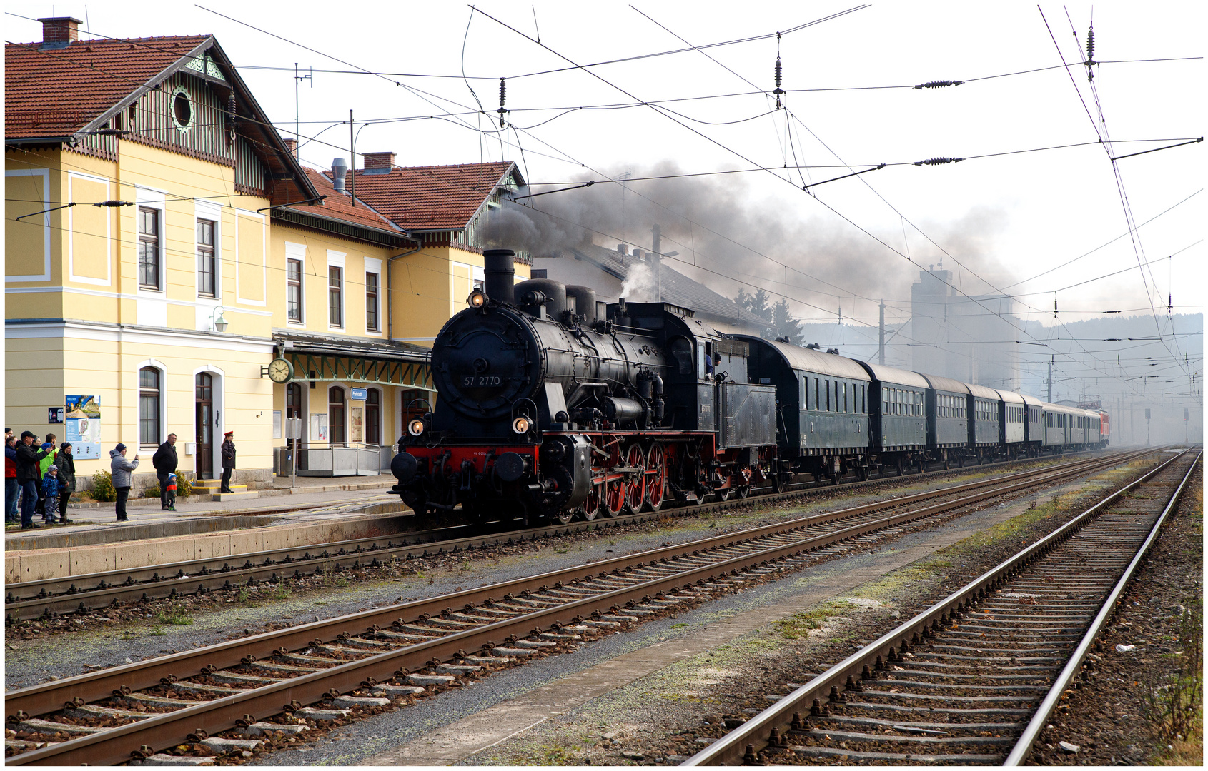 Einfahrt am Bahnhof Freistadt