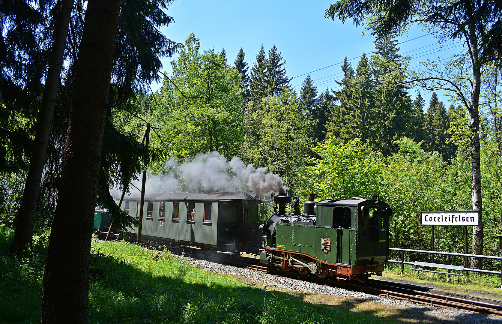 Einfahrt am Bahnhof Loreleifelsen