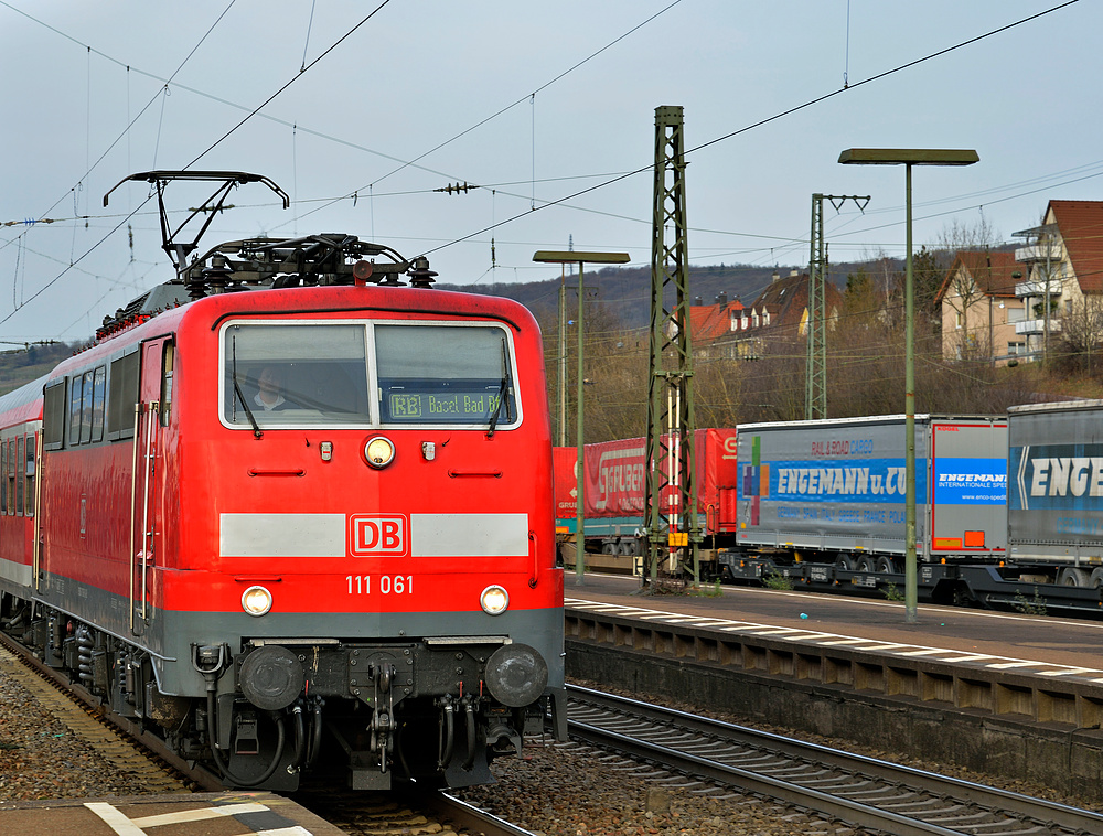 Einfahrt des RB Offenburg - Basel Bad