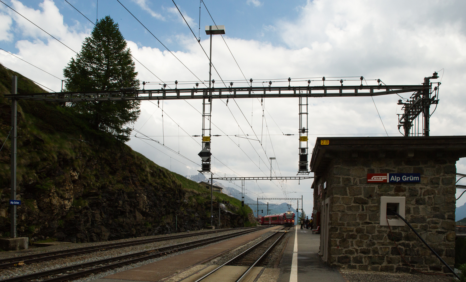 Einfahrt des Zuges nach St. Moritz